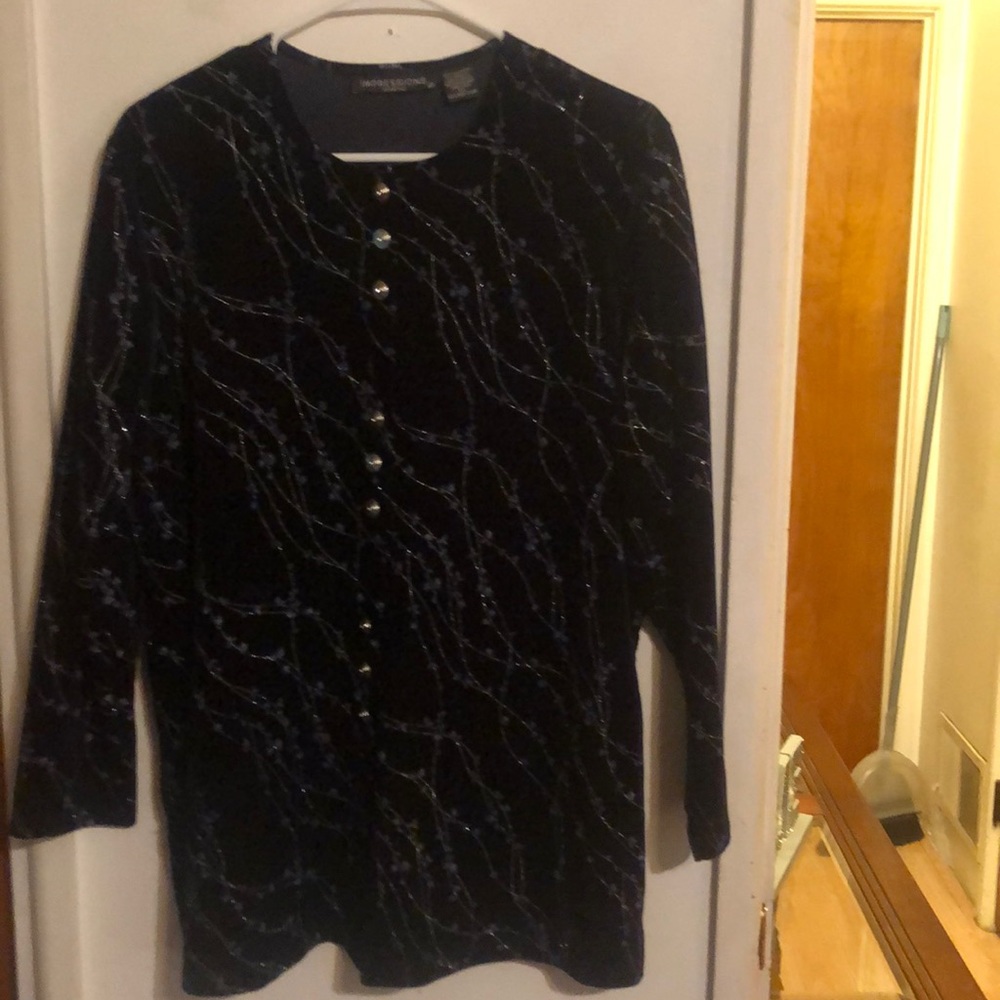 Women preowned Navy Blue Top Size 1X